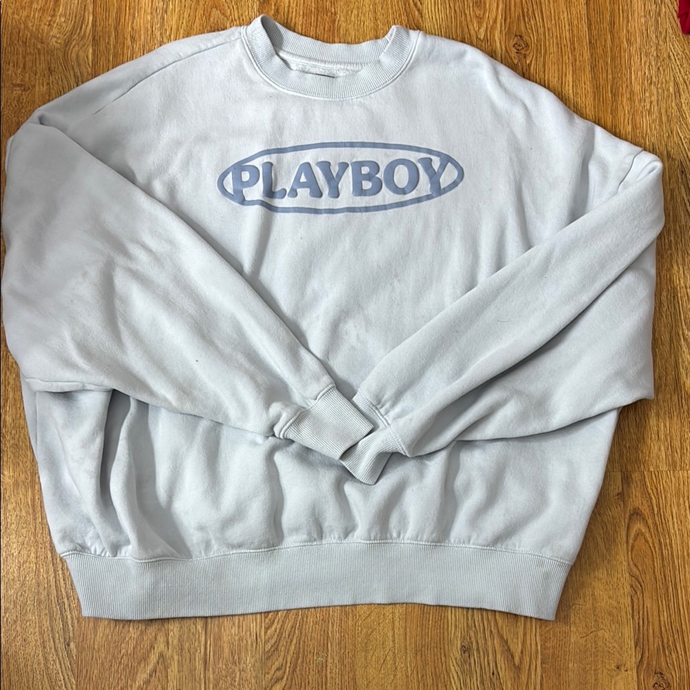 PLAYBOY light blue Crewneck Sweater Casual Style